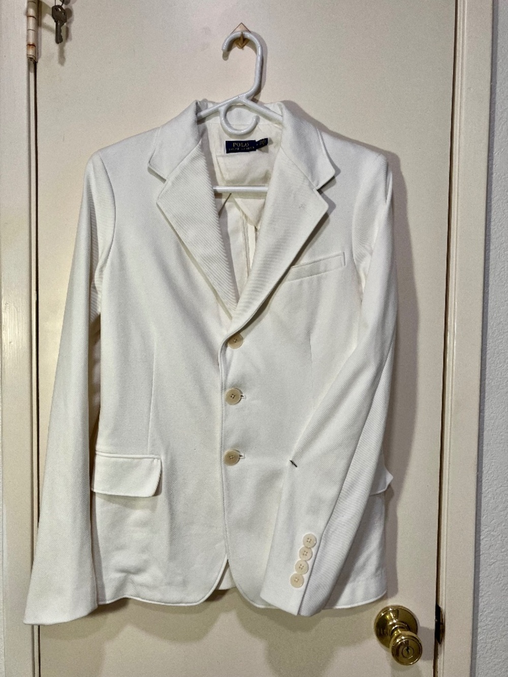 POLO RALPH LAUREN IVORY 3 BUTTON BLAZER SZ 6